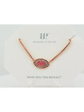Bomb Party Necklace "The Seraphina" Pink Ice Crystal on Rose Gold NK97917